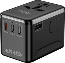 Universal Travel Adapter PD 45W GaN International Power Adapter USB-C Fast Charg