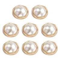 8 StüCk MetallknöPfe 18Mm Runde Perlen NäHen KnöPfe FüR Hemden Handwerk Gold