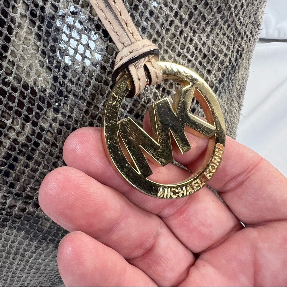 MICHAEL Michael Kors Jet Set python-embossed leat… - image 6