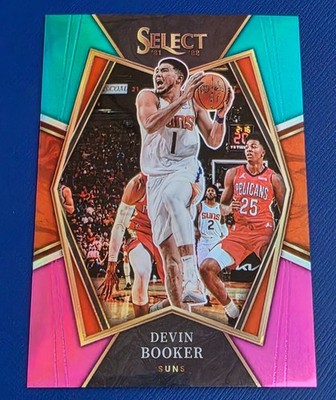 2020-21 Panini Select Devin Booker #158 Teal White Pink Prizm /49