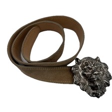 Vintage 60s / 70s Suede Belt With Lion Buckle