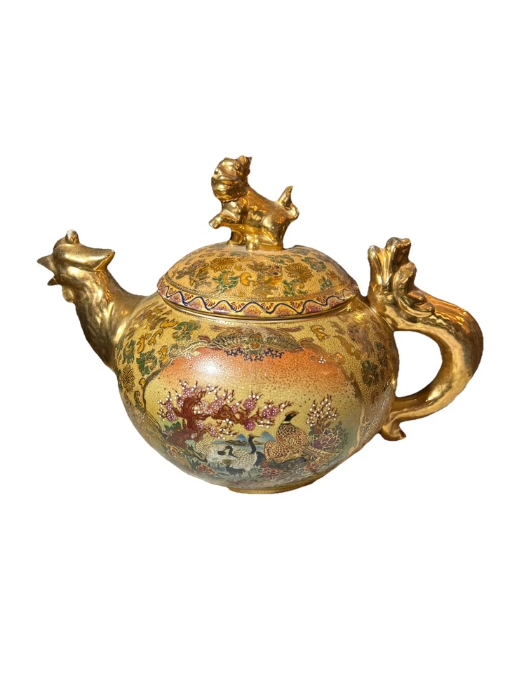 Подлинный антикварный чайник Satsuma Ware - Изображение 2 из 4