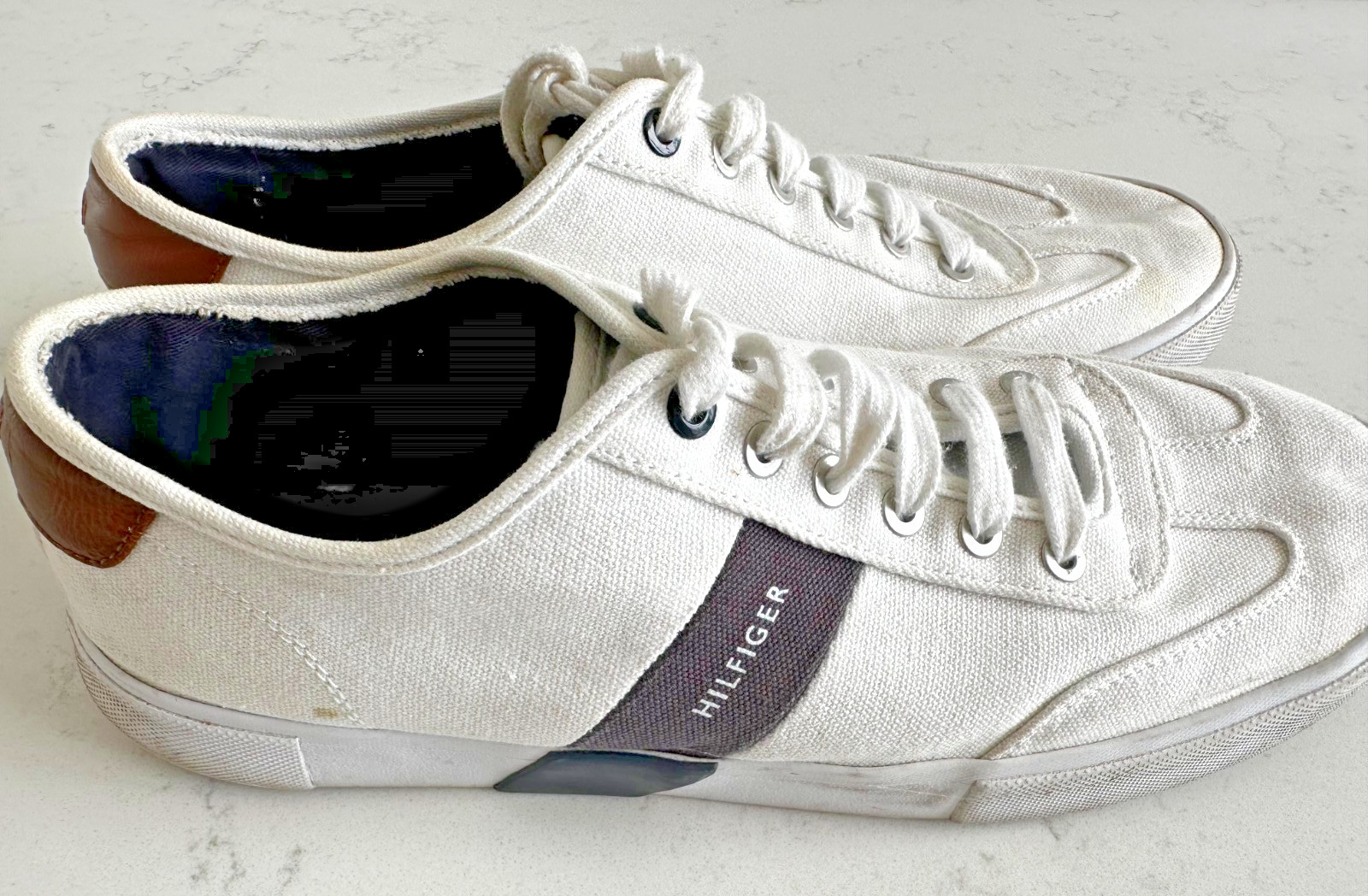 Tommy Hilfiger Mens White Canvas SNeakers
