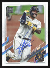 Omar Narvaez Signed Autographed 2021 Topps Series One #282 Milwaukee Brewers
