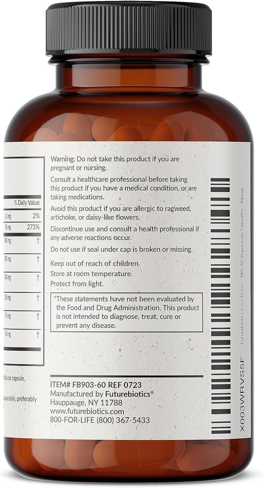 Futurebiotics Liver Detox Advanced Detox & Cleanse Formula, 60 ...