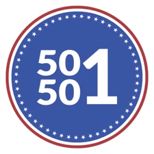 Bumper Magnet, 50501 Movement, Circle Magnet, Fifty Fifty One, Peace 5"x5"