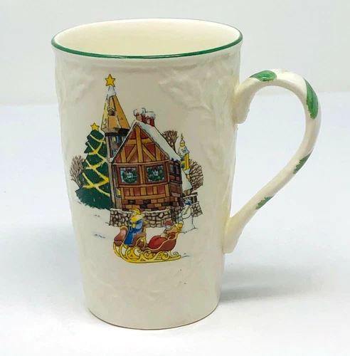 Mikasa English Countryside  Sleigh Ride Cappuccino Mug Cup Holiday Christmas