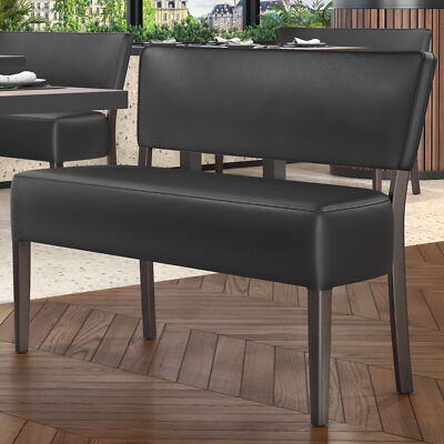 LUCA | Bistro Sitzbank | Schwarz | B:H 120 x 83 cm | Leder | Gastrobank, Bist...