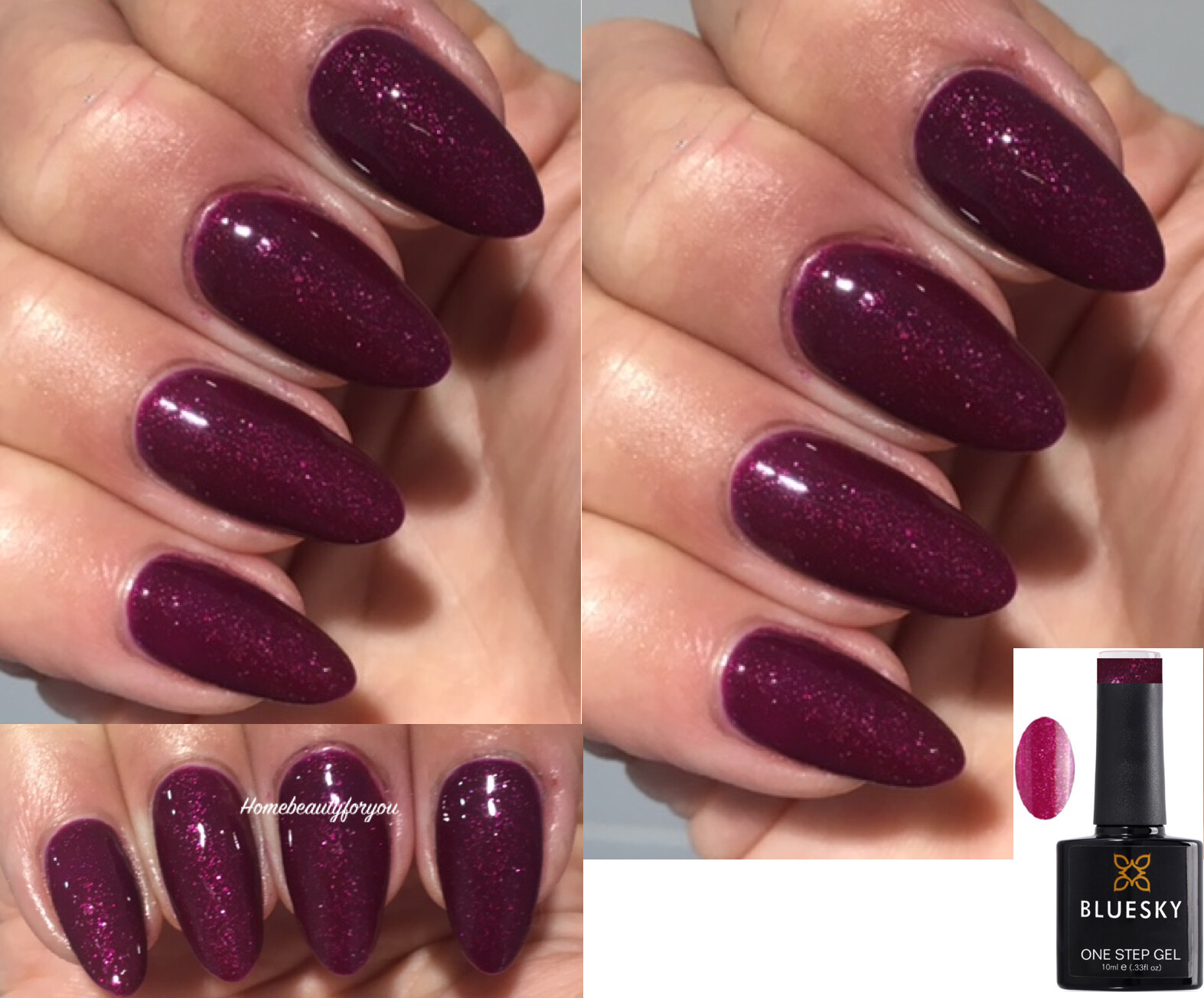 BLUESKY ONE STEP RED RASPBERRY SPARKLE OS111 NAIL UV LED SOAK OFF, SALE PRICE