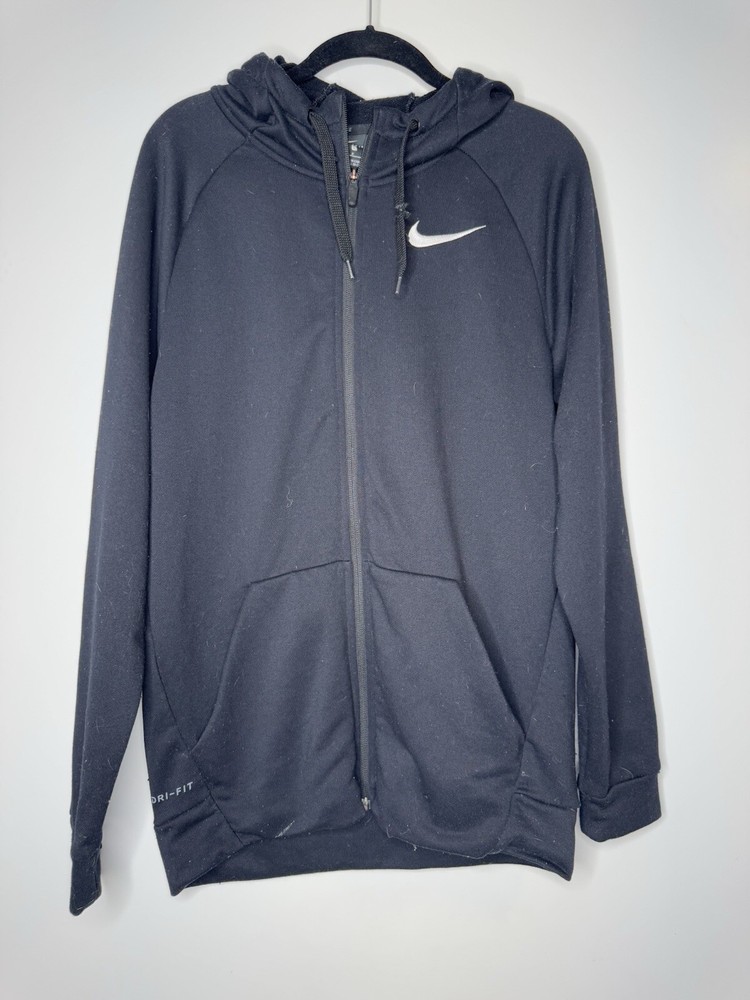 Nike Men's Small Therma Hoodie Full Zip Dri-FIT Training Jacket with Pocket in Black