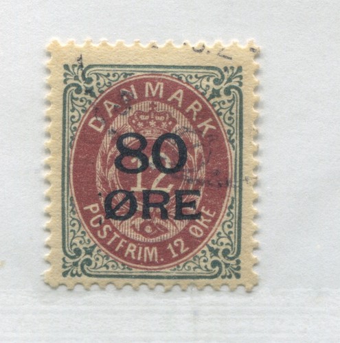 Denmark 1915 80 on 12 ore used - 第 1/1 張圖片