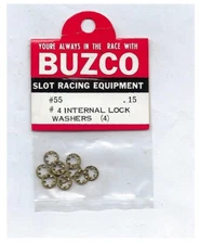 Vintage Slot Car Hardware 1960's 1/24 BUZCO #55 No.4 Internal Lock Washers 12pcs