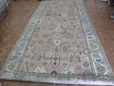 9'9 x 19'7 Hand Knotted Pink Oushak Oriental Rug G15540