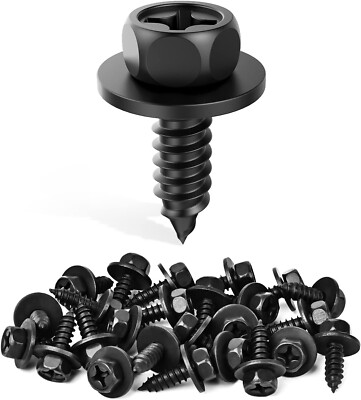 Nilight 25Pcs Hex Head Screw Bolt Fit for 6mm Holes Bumper Cover 2Years Warranty