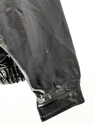 Men's Leather Jacket Large Heavy Duty Vintage Leather - Picture 3 of 4