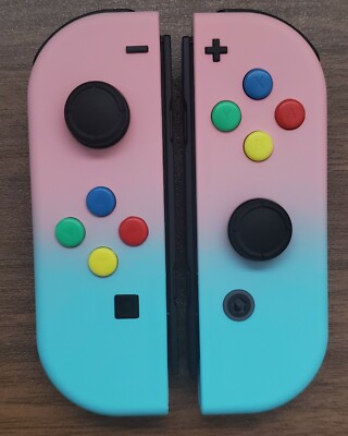 Custom Nintendo Switch Joy Con Controller! Pastel Pink & Aqua Blue Joy Cons!