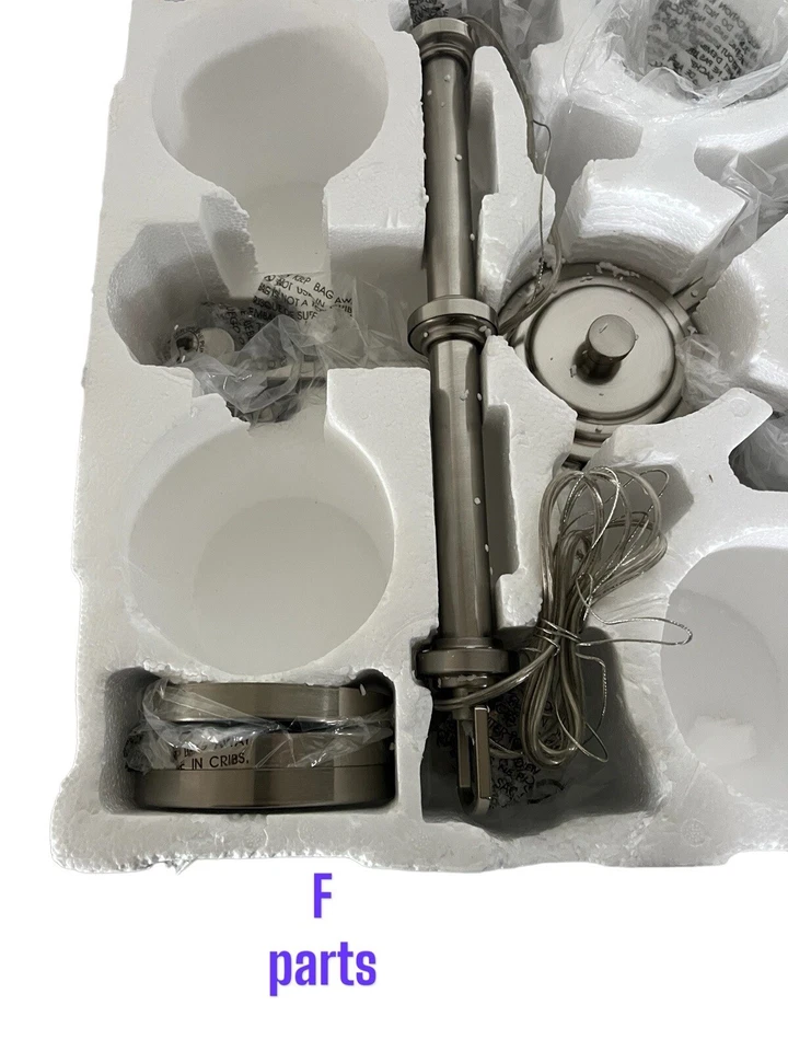 Burbank Hampton Bay 3 luces 19 pulgadas Lámpara colgante moderna de níquel cepillado leer Foto 3 de 4