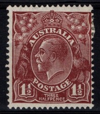 Australia 1931 1936 King George V 1½d red brown CofA SG126 Mint