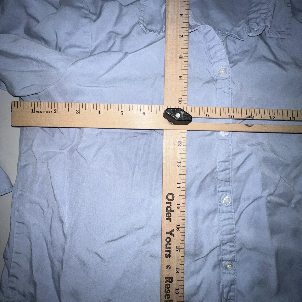 Blusa Marc New York Andrew Marc Mujer Azul Abotonada Flecos Parte Inferior Azul Mediana Foto 4 de 4