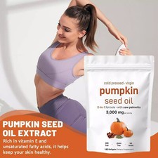 Pumpkin Seed Oil Saw Palmetto Prostate Support Skin Radiance Stronger Hair 180
