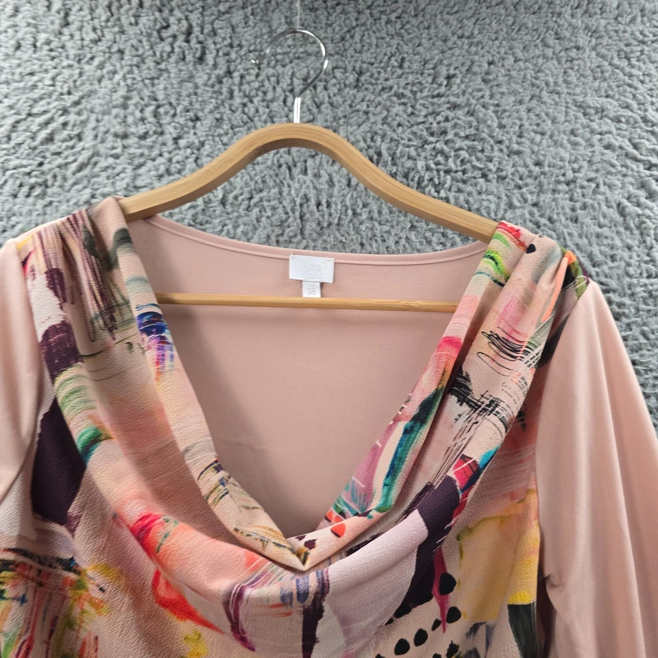 Alba Moda Womens Blouse Top Size EUR 38 Pink Crepe Front Stretch Knit Back - Bild 4 von 4