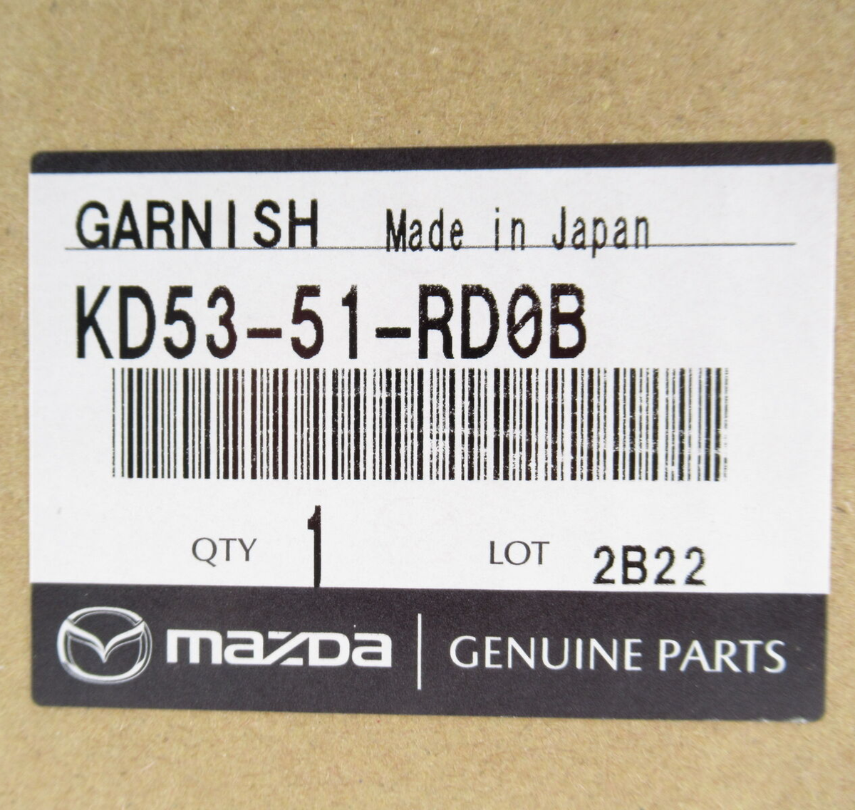Genuine OEM Mazda KD53-51-RD0B Driver LH Lower Side Molding 2013