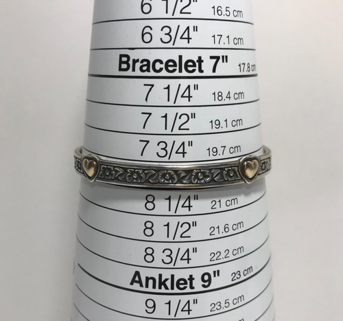 James Avery Sterling & 14K Herz aus Gold Blume Armreif Armband NICHT MEHR HERGESTELLT 8" - Bild 12 von 12