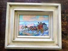 Marjorie Reed-U.S. Mail Stagecoach Western Landscape-Oil Painting-Personalized