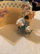 Vintage 95 Enesco This Little Piggy Sow In Love Girl Pig With Flower