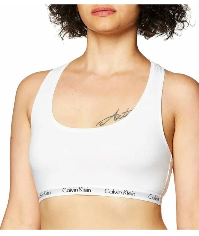 Calvin Klein Women's Modern Cotton Plus Sz Bralette Bra QP103610 In White  XL New