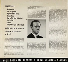 Rendezvous Morton Gould & his orchestra Columbia masterworks m-645 4 record 12"