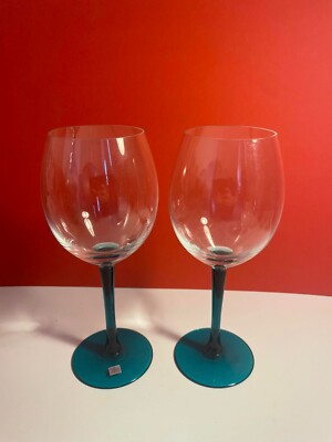 Glas Atelier Morava Tschechische Wasserkelche, 2er Set, Vintage