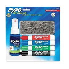 80653 - EXPO 80653 Low-Odor Dry Erase Set, Chisel Tip, Assorted 4/Set