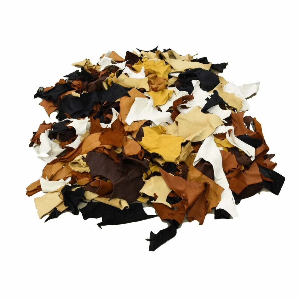 Pequeñas piezas de reciclaje de piel de ciervo chatarra de 1 libra de 3 oz a 5 oz de piel de ciervo Foto 3 de 4