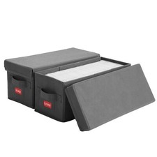 2 Pack CD Storage Box CD Case Container w/ Lids Holds 30 CDs in Full Jewel Cases