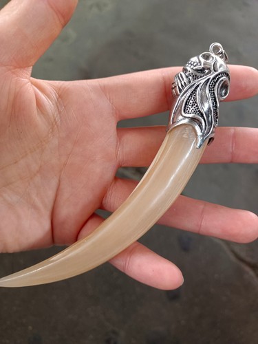 Colgante Talismán con Incrustaciones en Forma de Cabeza de Animal Coleccionado Para evitar la Mala Suerte - Imagen 3 de 8