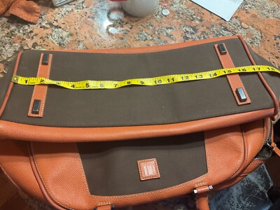 DUNHILL Leather and Canvas Travel Bag Brown / Orange  3rd Party  STRAPS