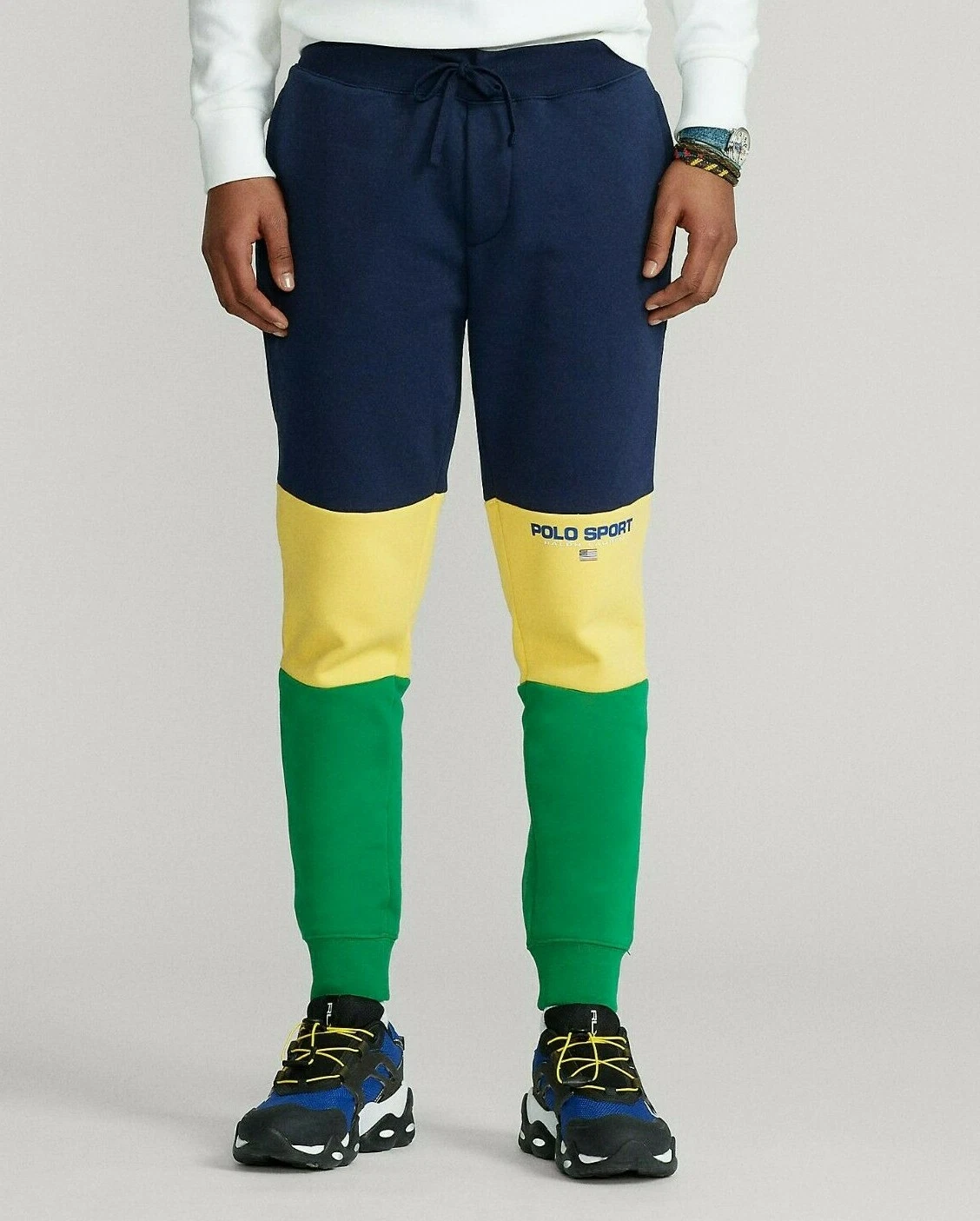 Polo Sport Ralph Lauren Colorblocked USA Flag Jamaica Jogger Sweatpants Hip Hop