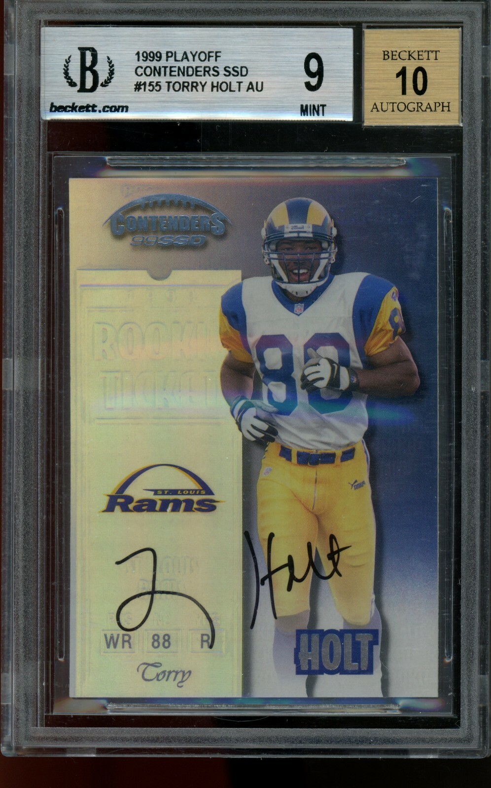 Torry Holt Playoff Contenders #155 Gold Finesse-Autograph