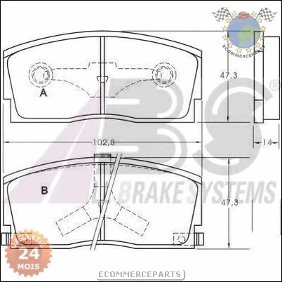 Xf4babs Jeu 4 Plaquettes Frein Avant Pour Daihatsu Applause Ii Essence 1997>2000 - Photo 2/4
