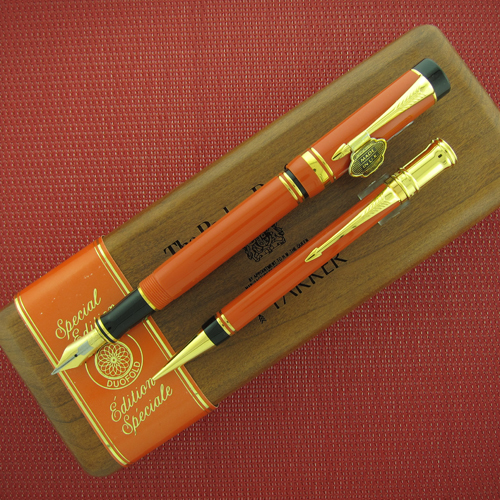 Parker Duofold Set Special Edition Orange Fountain Pen Med Pt