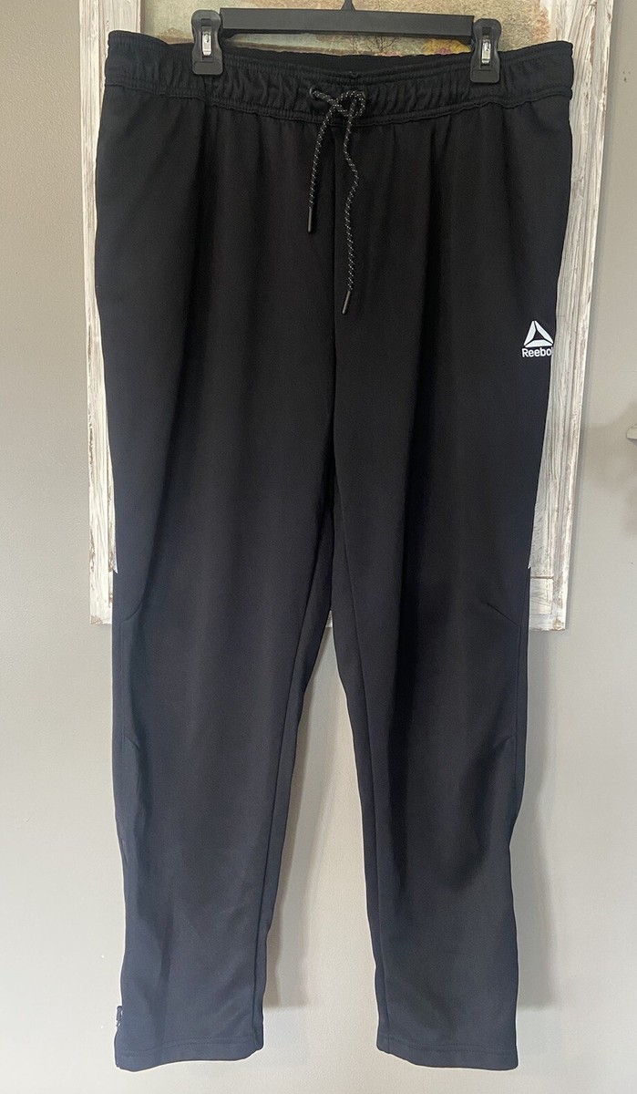 Reebok Athletic Track Pants Men’s XL Taper Leg Ankle Zips Drawstring