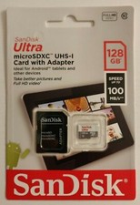 SanDisk 128GB microSDXC UHS-1 Memory Card /w Adapter
