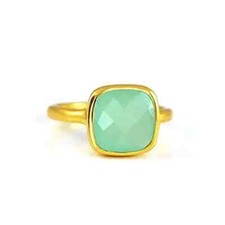 Natural Blue Chalcedony Ring 92.5 Sterling Silver Ring Genuine Ring Gift Ring