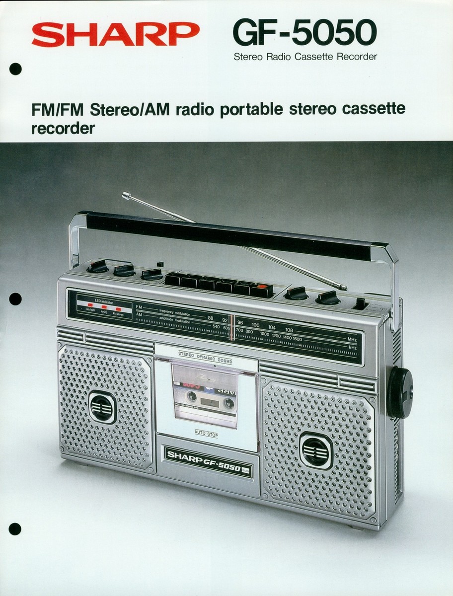 1979 Sharp GF-5050 Radio Cassette Recorder Glossy Dealer Brochure