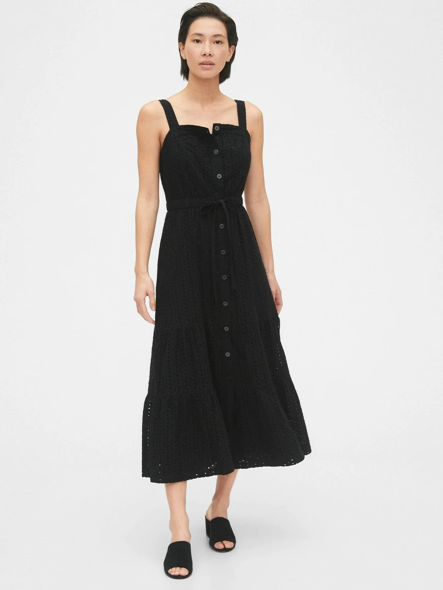 NWT Gap Apron Maxi Dress BLACK SIZE 8T 8 T 542256 T0618 eBay