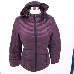 purple packable down jacket