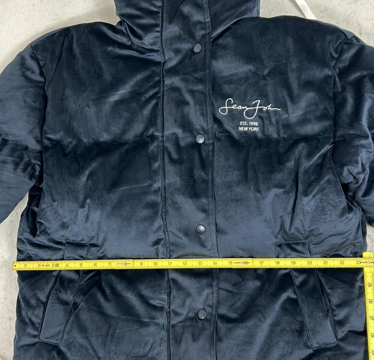 Sean John x Missguided Oversized Puffer Jacket Navy Blue Sean John x Missguided Oversized Puffer Jacket Navy Blue