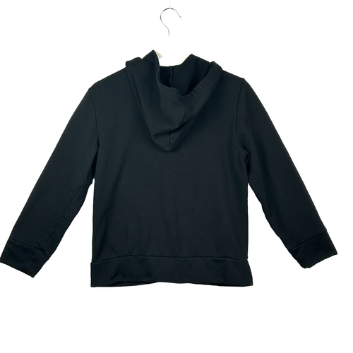 Old Navy Hooded Sweatshirt Large (10-12) Boys Fleece Zip Front Black Jacket - Picture 2 of 9
