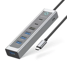 USB C Hub 10Gbps 7-Port USB 3.2 Hub Splitter with USB-A 3.2 2 USB-C 3.2 4 USB...